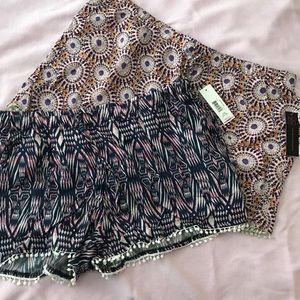 NWT 2 pairs of boho shorts